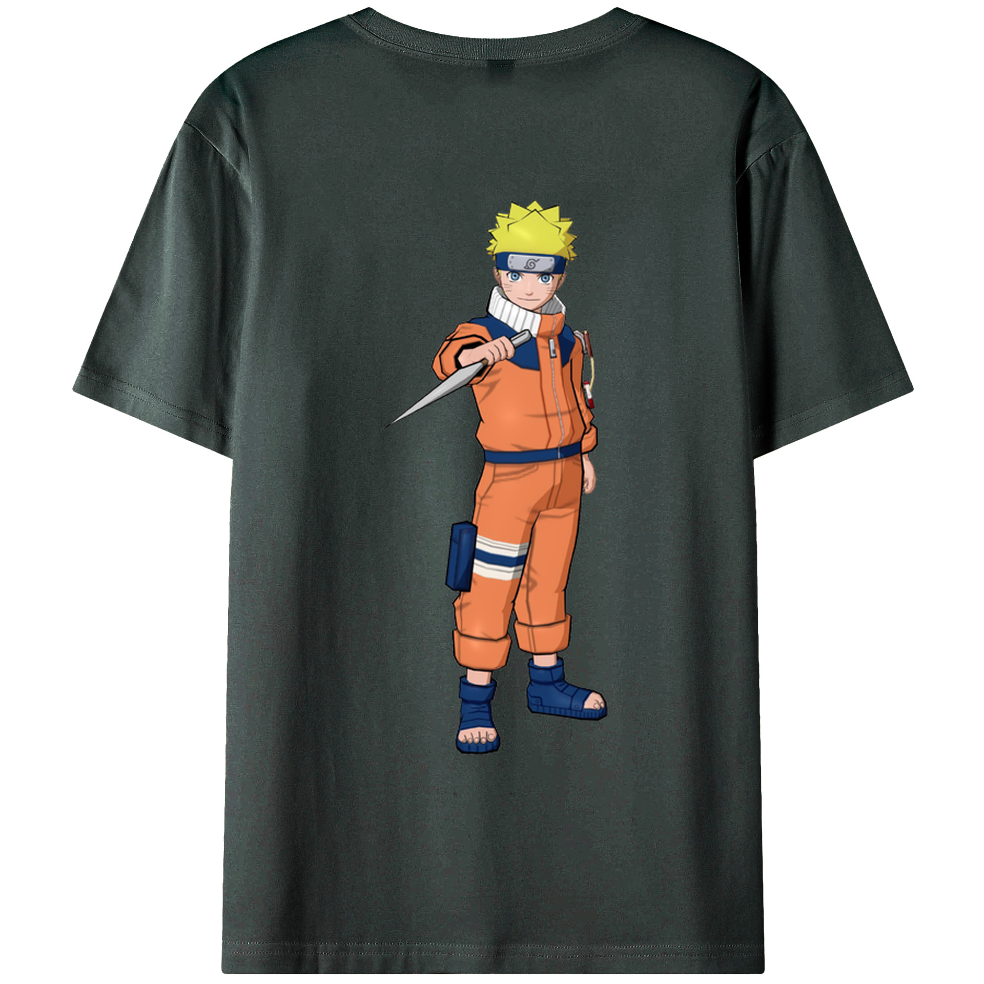 （画像用） NARUTO -ナルト- うずまき ナルト Uzumaki Naruto 綿100％ メンズ半袖Tシャツ（バックプリント） 通気性